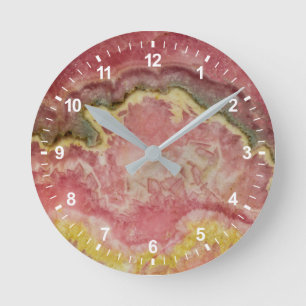 Rhodochrosite Round Clock