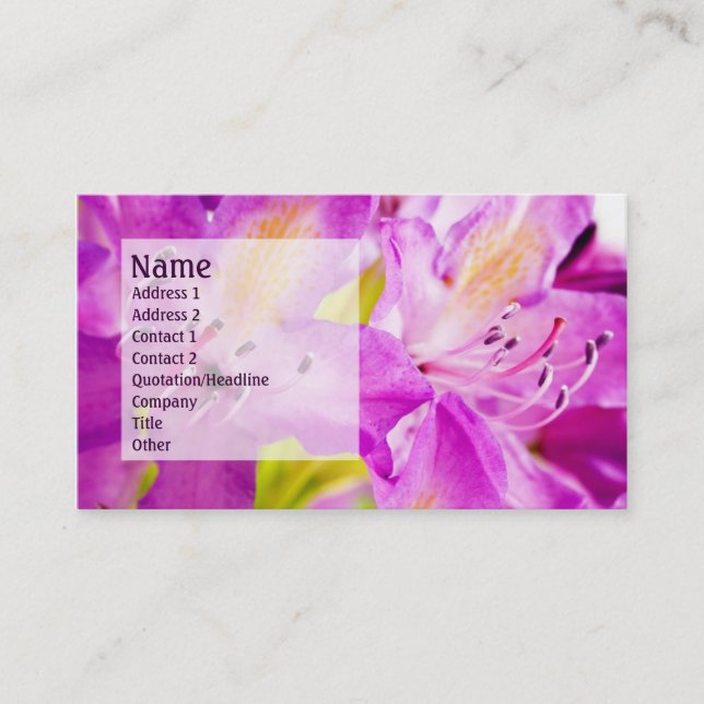 Rhododendron 2 business card (Front)