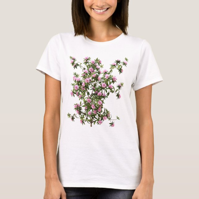 Rhododendron Botanical Flower T-Shirt (Front)