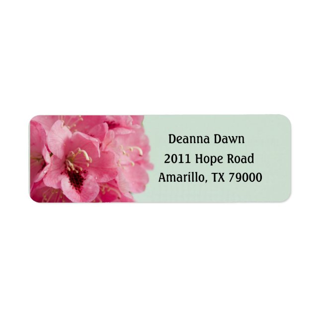 Rhododendron Elegant Floral Label (Front)
