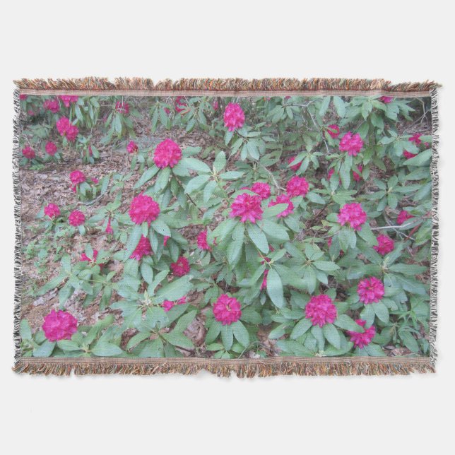 Rhododendron Throw Blanket (Front)