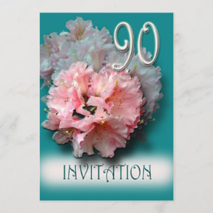 rhododendrons 90th birthday party invitation