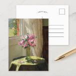 Rhododendrons by a Window | Jessica Hayllar Postcard<br><div class="desc">Rhododendrons by a Window by British artist and painter Jessica Hayllar. The fine art painting depicts an interior still life with a beautiful pink floral arrangement in a vase. 

Use the design tools to add custom text or personalise the image.</div>