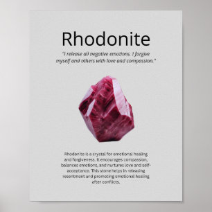 Rhodonite Crystal Meaning Poster
