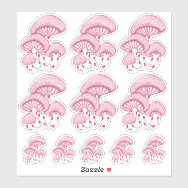 Rhodotus Pink Mushroom Sticker Sheet (Sheet)