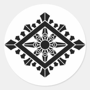 Rhombic dharma chakra classic round sticker