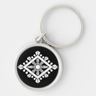 Rhombic dharma chakra key ring