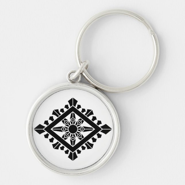 Rhombic dharma chakra key ring (Front)