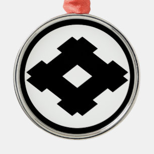 Rhombic well frame in rice cake metal tree decoration