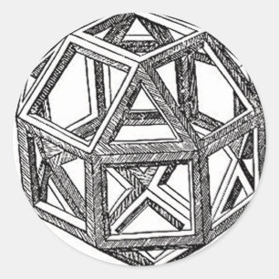 Rhombicuboctahedron, Leonardo Da Vinci Classic Round Sticker