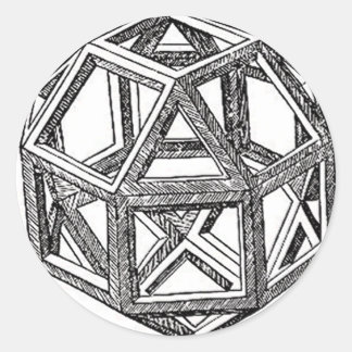Rhombicuboctahedron, Leonardo Da Vinci Classic Round Sticker
