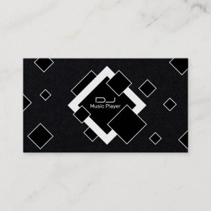 Rhomboid geometric pattern black tone business card