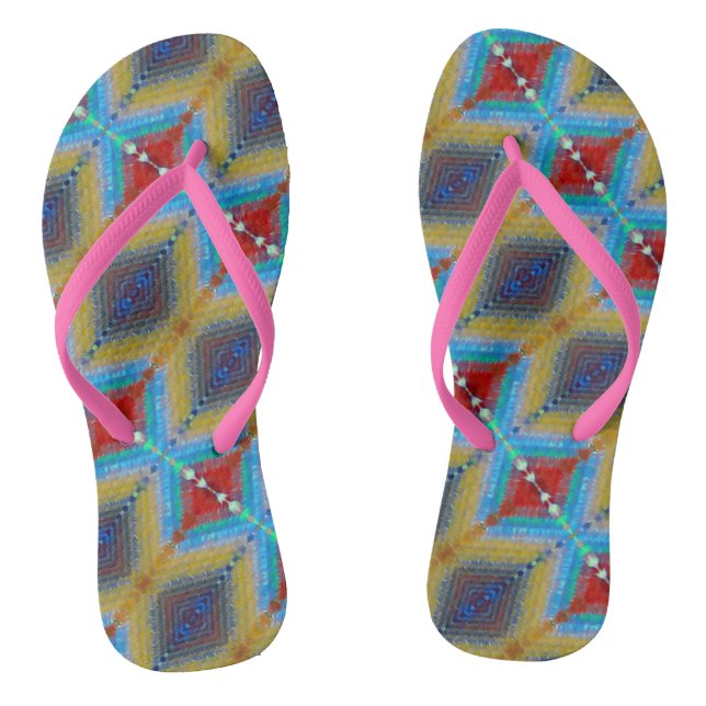  Rhombus Abstract Symmetry  Flip Flops (Footbed)