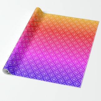Rhombus blue orange wrapping paper