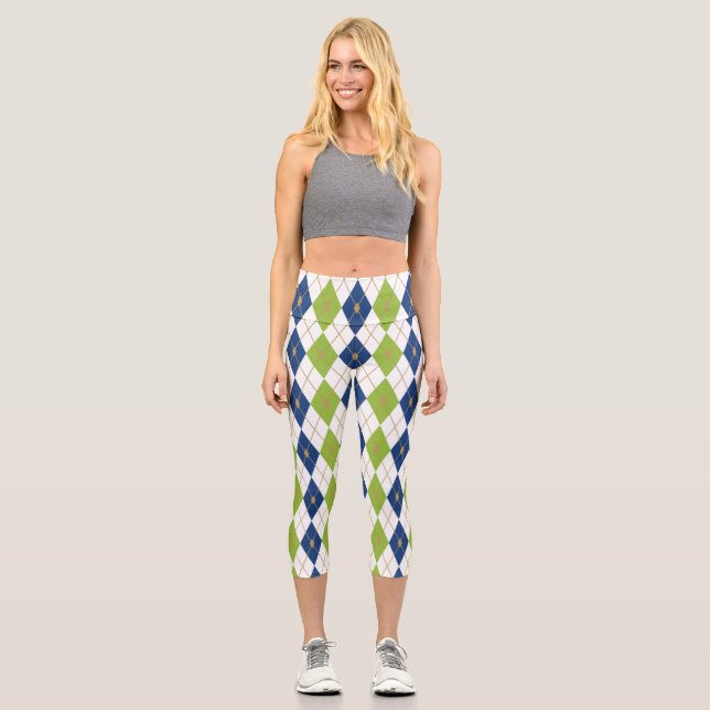 Rhombus Color Combination 4 Capri Leggings (Front)