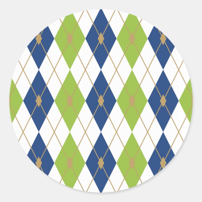 Rhombus Color Combination 4 Classic Round Sticker (Front)