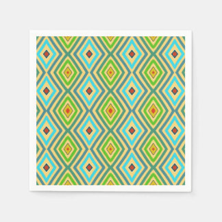 Rhombus Diamond Green Blue Geometrical  Napkin