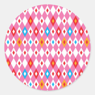 Rhombus Pattern Classic Round Sticker