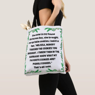 RHONJ Bravo SPRINKLE COOKIES CHRISTMAS Teresa Tote Bag