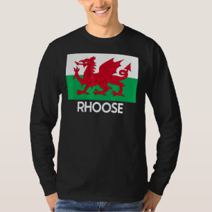 Rhoose Wales Welsh Flag Baner Y Ddraig Goch T-Shirt