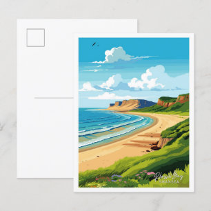 Rhossili Bay Swansea Travel Vintage illustration Postcard