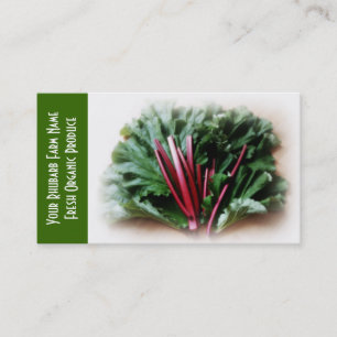 Rhubarb  and Leaves, Garden Growers Business Card