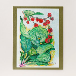 Rhubarb and Raspberries Jigsaw Puzzle