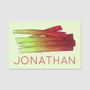 Rhubarb Fresh Summer Vegetable Produce Grocery Name Tag