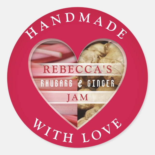Rhubarb & Ginger Jam Classic Round Sticker (Front)