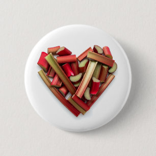 Rhubarb Heart 6 Cm Round Badge