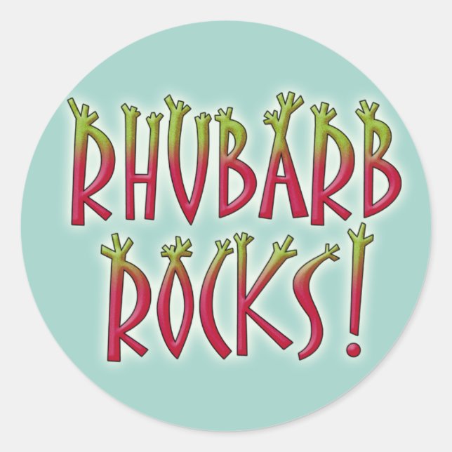 Rhubarb Rocks Classic Round Sticker (Front)