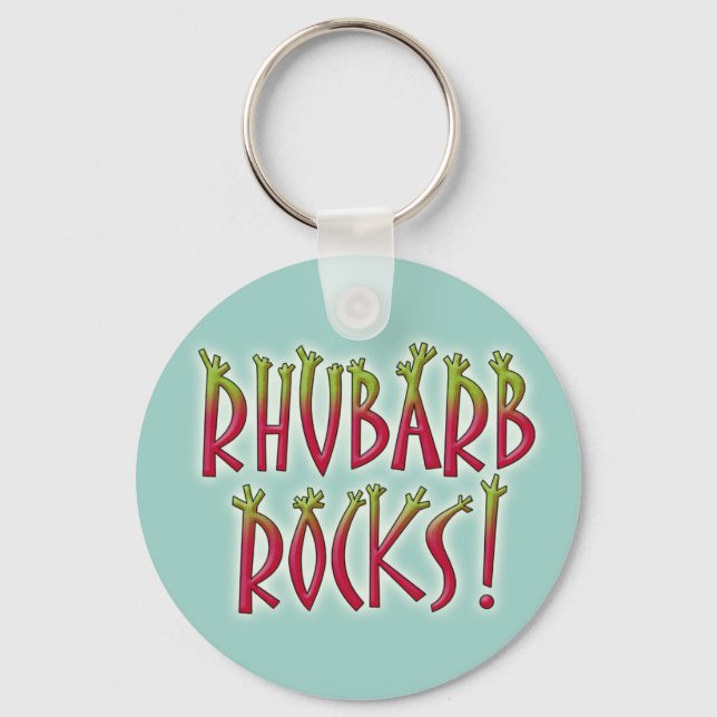 Rhubarb Rocks Key Ring (Front)