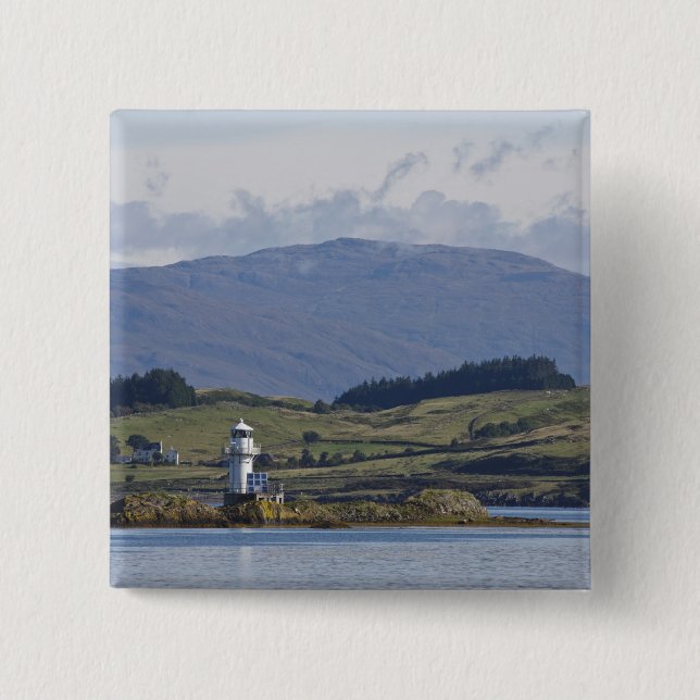 Rhue Lighthouse 15 Cm Square Badge (Front)