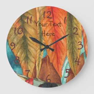 rhus tree autumn leaf colours contempory designer large clock