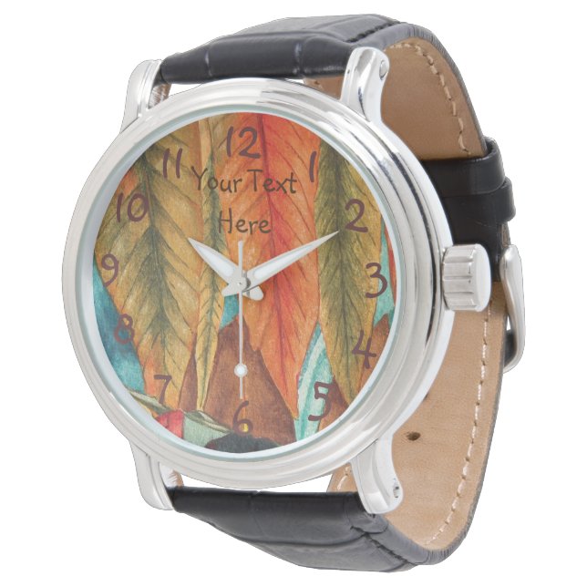 rhus tree autumn leaf colours contempory designer watch (Angled)