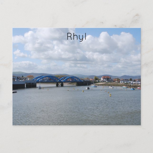 Rhyl Blue Bridges Postcard (Front)