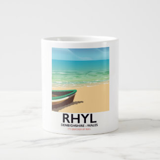 Rhyl Denbighshire wales vintage railways poster Large Coffee Mug