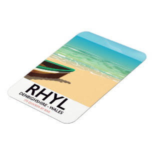 Rhyl Denbighshire wales vintage railways poster Magnet