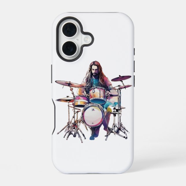 Rhythm in Motion: Drummer Performance Post iPhone 16 Case (Back)