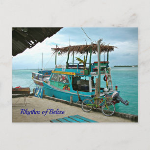 Rhythm of Belise Rasta Boat Postcard