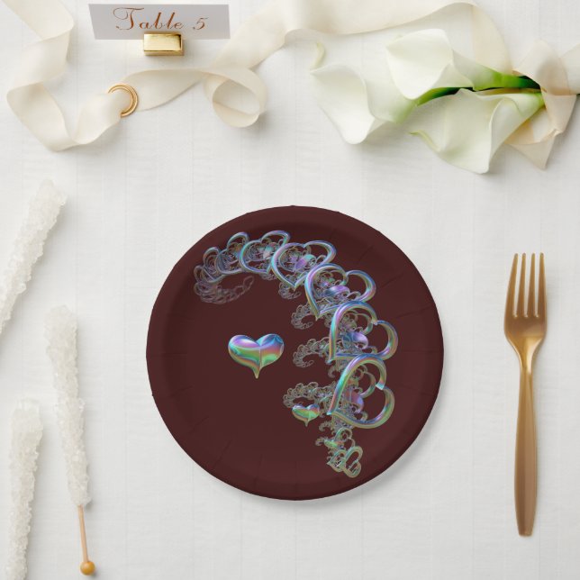 Rhythm of the Heart Paper Plate (Wedding)