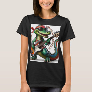 Rhythm Reptile Alligator Guitarist Woman Organic T T-Shirt
