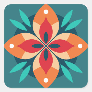 Rhythmic Bloom Square Sticker