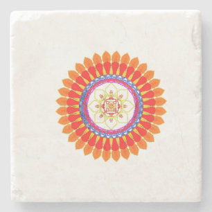 Rhythmic Euphoria Mandala Stone Coaster