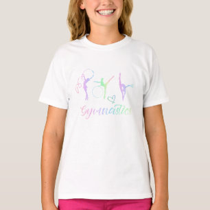 Rhythmic Gymnastic Rainbow Glitter Two-Tone C T-Shirt