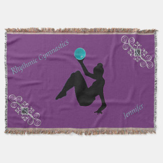 Rhythmic Gymnastics Ball Routine Glam Throw Blanket