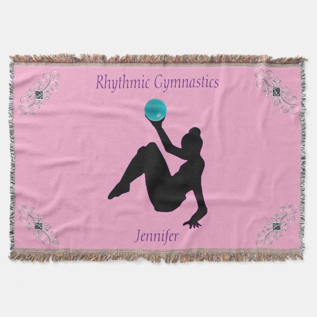 Rhythmic Gymnastics Ball Routine Glam Throw Blanket (Front)