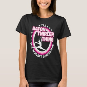rhythmic gymnastics baton twirling retro for girl T-Shirt
