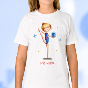 Rhythmic Gymnastics Blue Leotard Girl T-Shirt