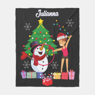 Rhythmic Gymnastics Christmas Celebration Fleece Blanket